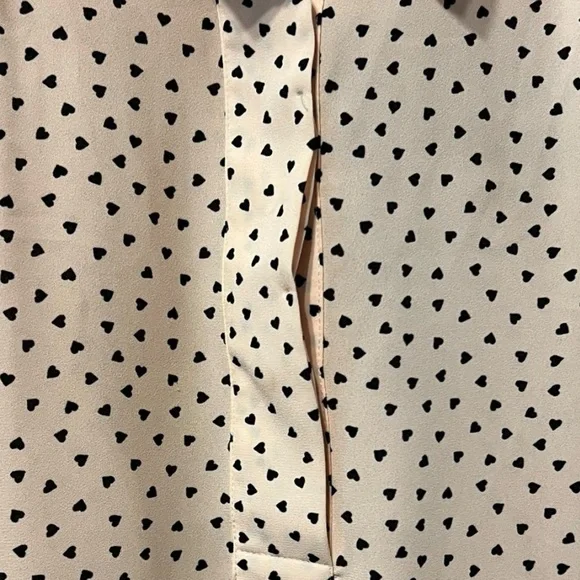 LOFT Pink Heart Print Ruffle Sleeve Top – XS - Picture 6 of 6